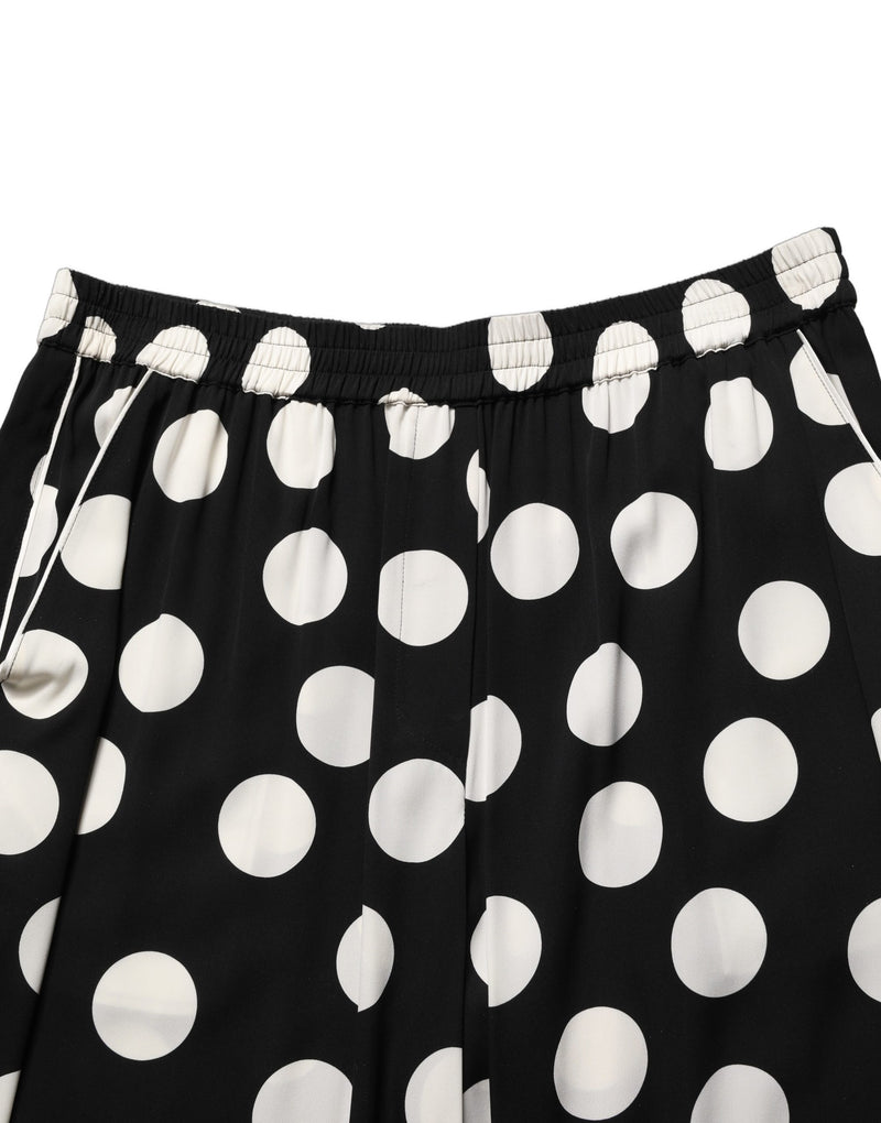 Ensemble de pyjama deux pièces Dolce & Gabbana noir et blanc à pois