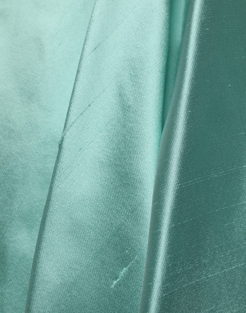 Jupe midi trapèze plissée taille haute en satin vert Dolce & Gabbana