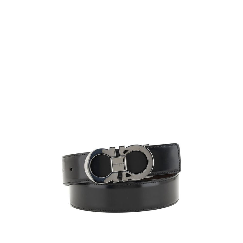 Ferragamo Black Calf Leather Bos Taurus Belt