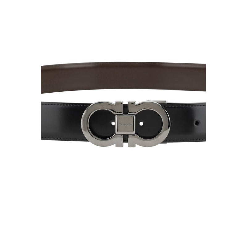 Ferragamo Black Calf Leather Bos Taurus Belt