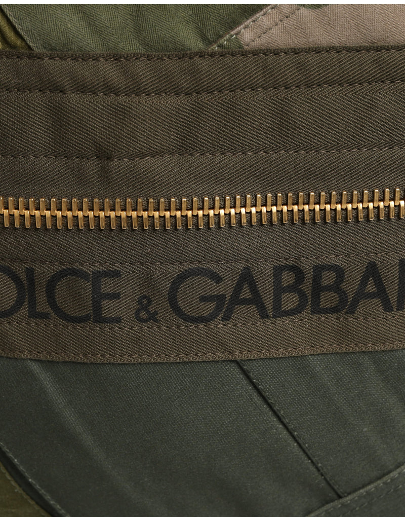 Mochila verde-militar Dolce & Gabbana com patchwork para homens