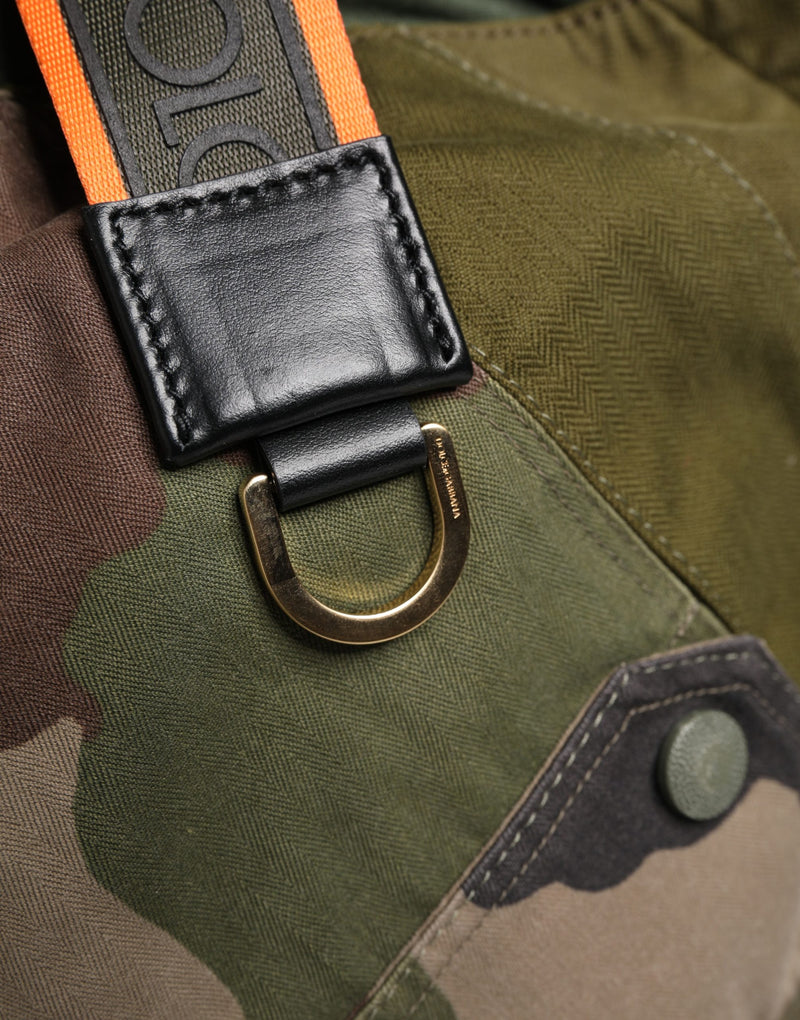 Mochila verde-militar Dolce & Gabbana com patchwork para homens
