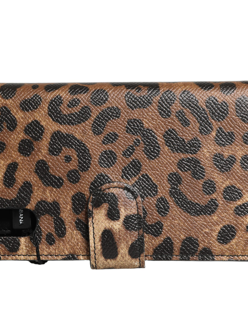 Capa flip de leopardo marrom com cristais para iPhone X - XS Dolce & Gabbana