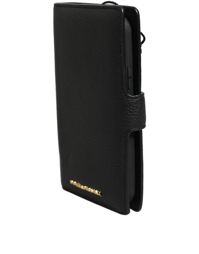 Capa flip preta de couro de bezerro para celular iPhone 11 PRO Dolce & Gabbana