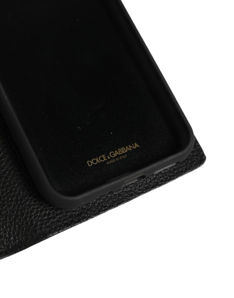 Capa flip preta de couro de bezerro para celular iPhone 11 PRO Dolce & Gabbana