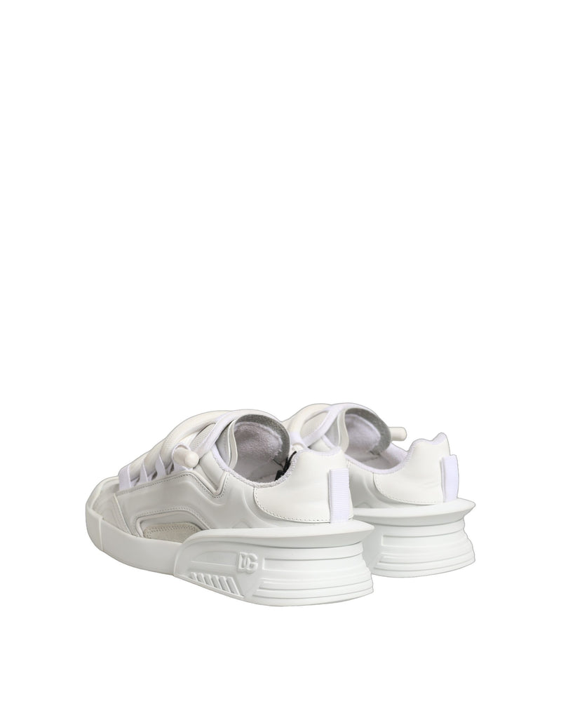 Tênis de cano baixo em couro de bezerro branco Dolce & Gabbana