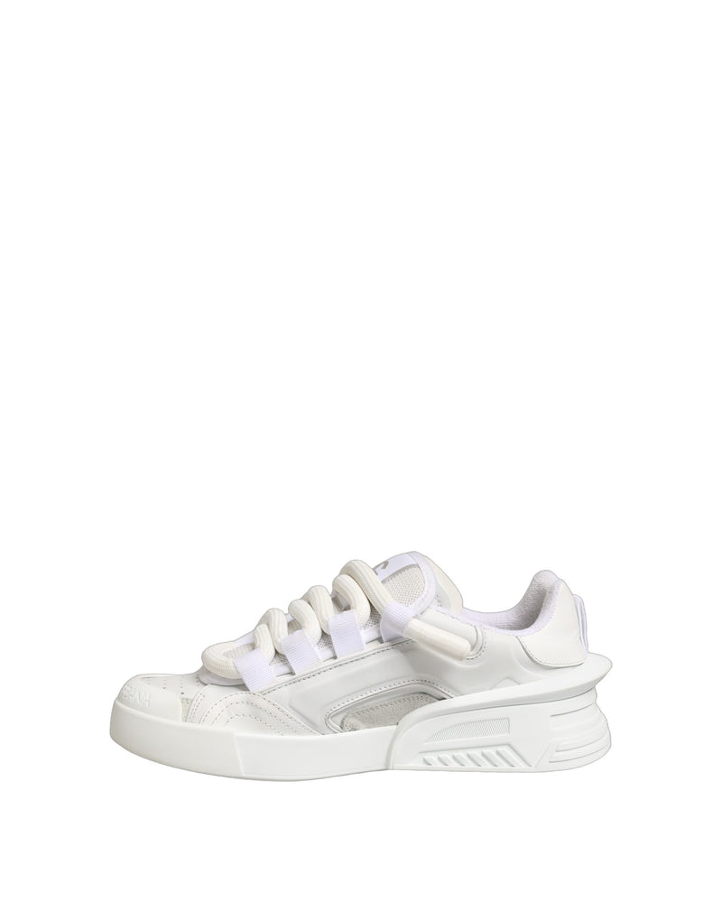 Tênis de cano baixo em couro de bezerro branco Dolce & Gabbana