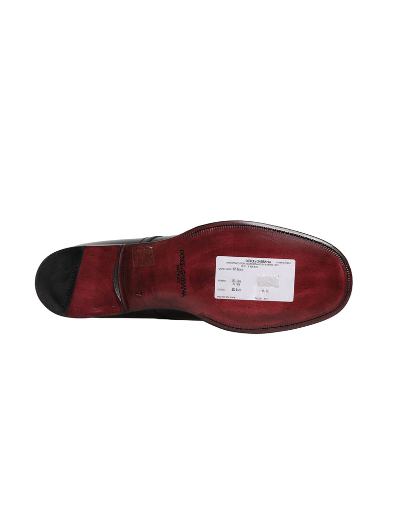 Chaussures derby habillées pour homme en cuir de veau noir Dolce & Gabbana