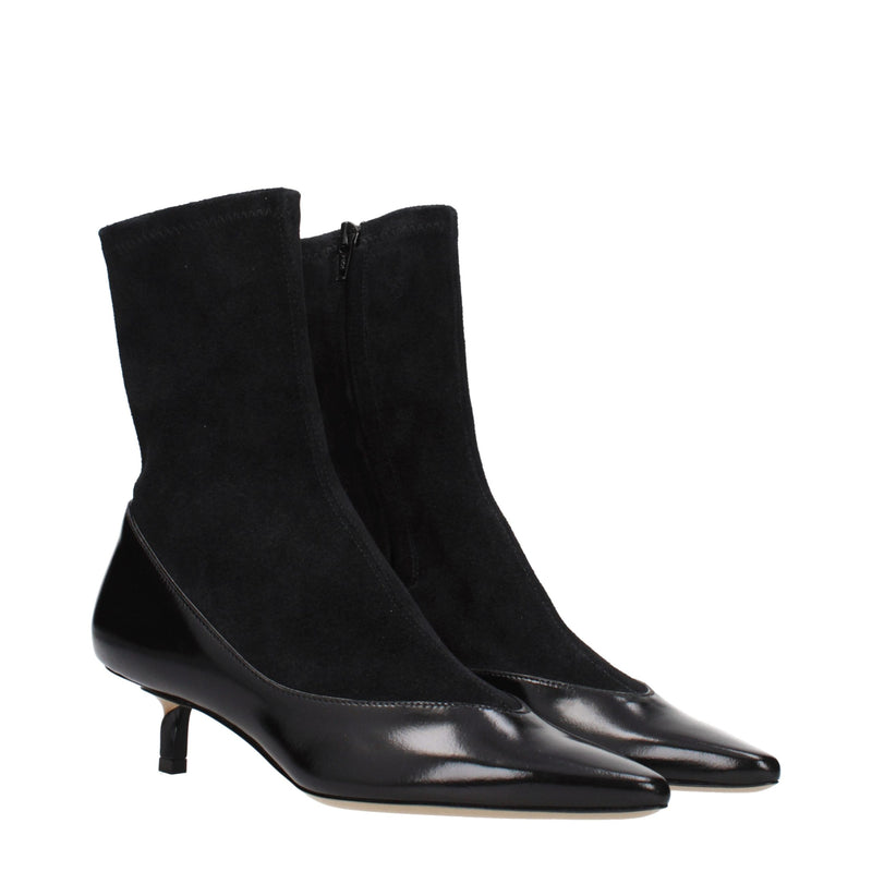 Jacquemus Black Leather Ankle Boots
