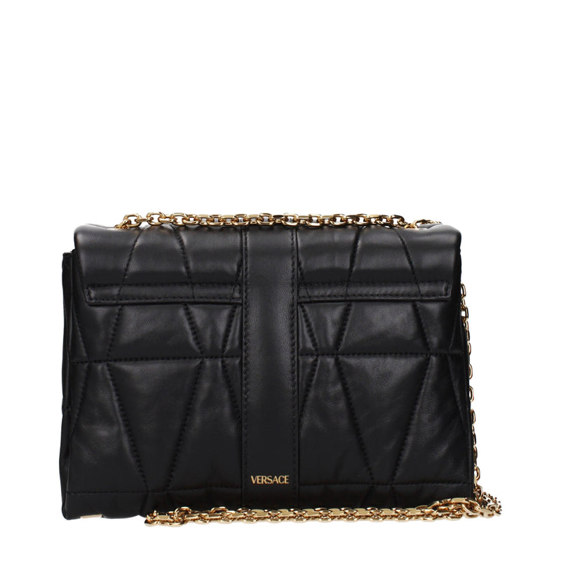 Versace Black Leather Shoulder Bag