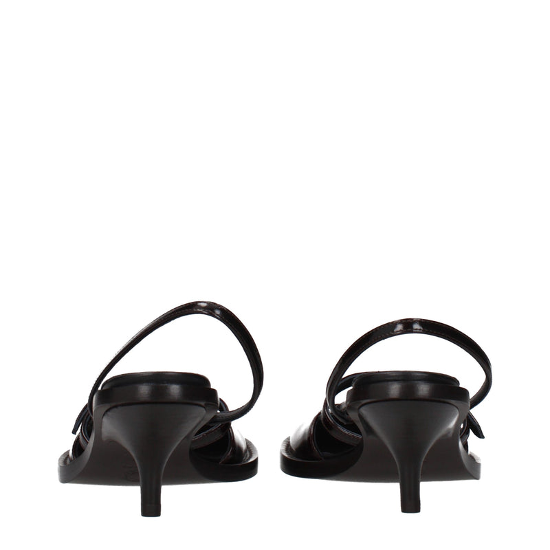 Dries Van Noten Brown Leather Platform Sandals