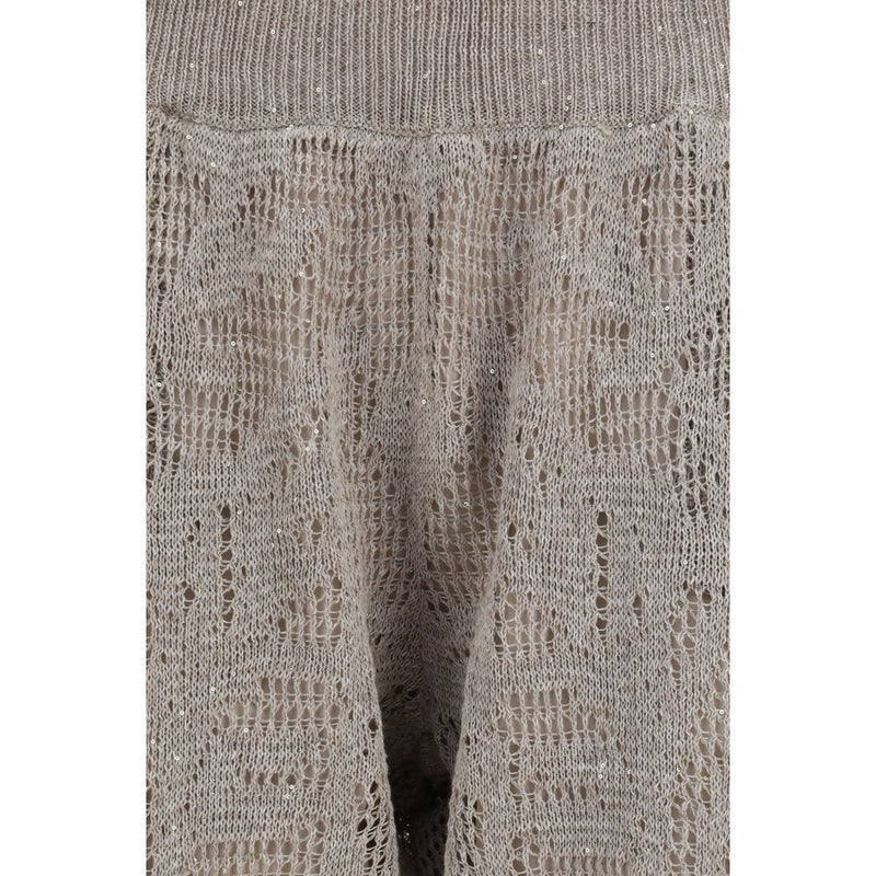 Brunello Cucinelli Beige Linen Casual Pants