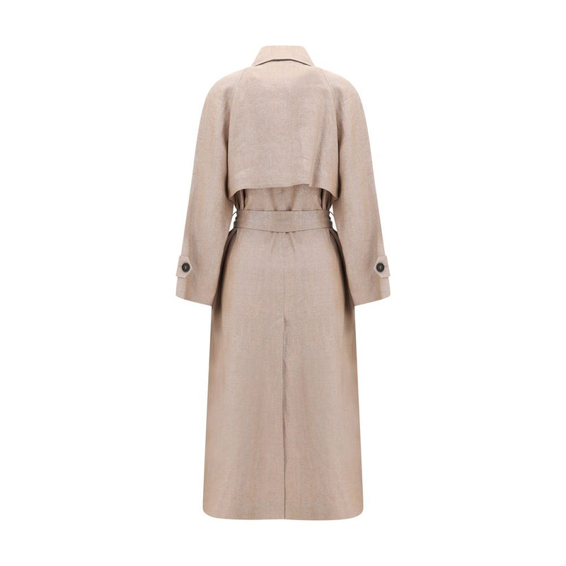 Brunello Cucinelli Multicolor Linen Trench Coat