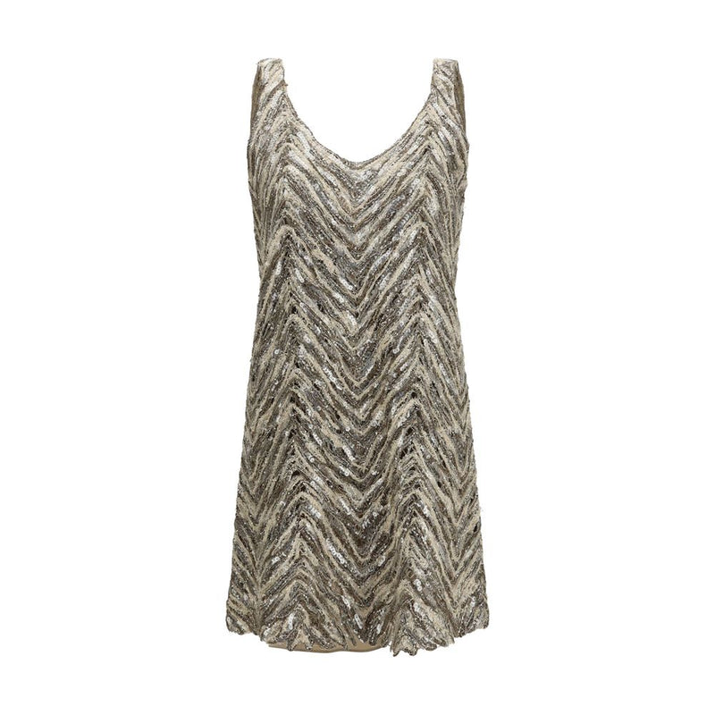Brunello Cucinelli Beige Paper Cocktail Dress