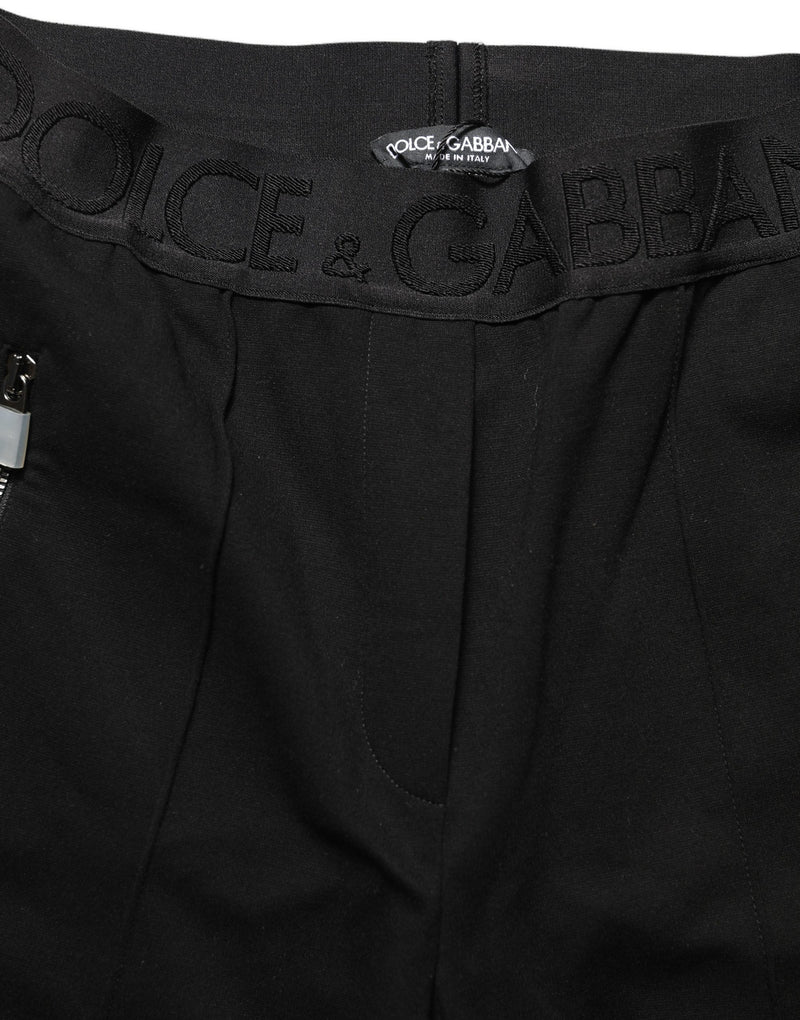 Pantalones pitillo negros de viscosa y tiro medio de Dolce & Gabbana