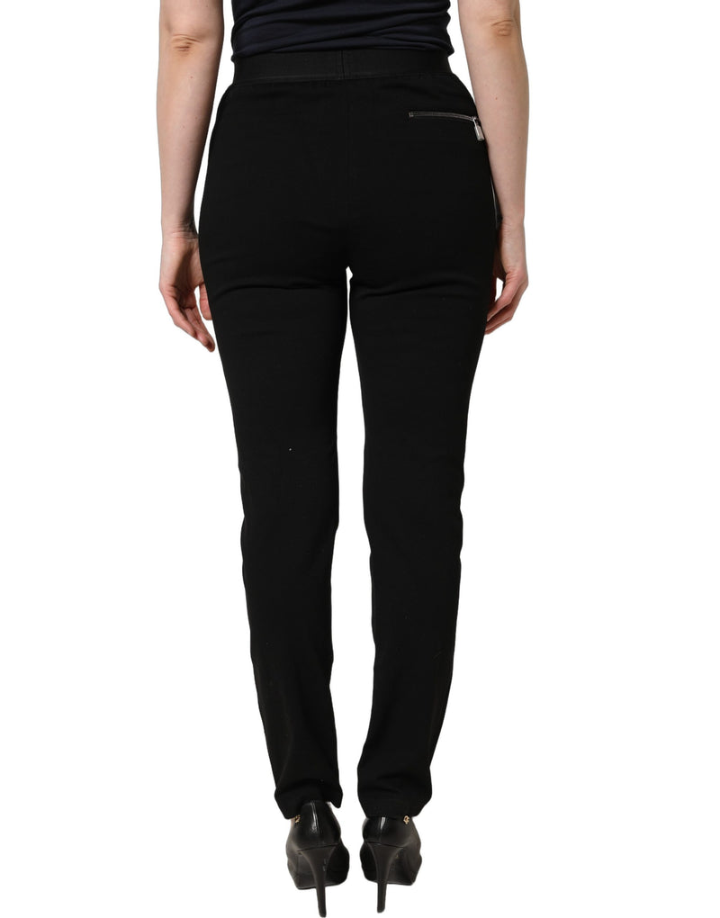 Pantalones pitillo negros de viscosa y tiro medio de Dolce & Gabbana