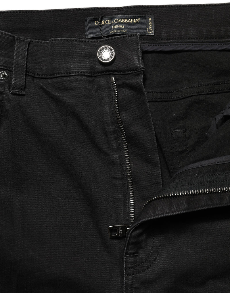 Vaqueros pitillo negros de algodón y tiro alto de Dolce & Gabbana