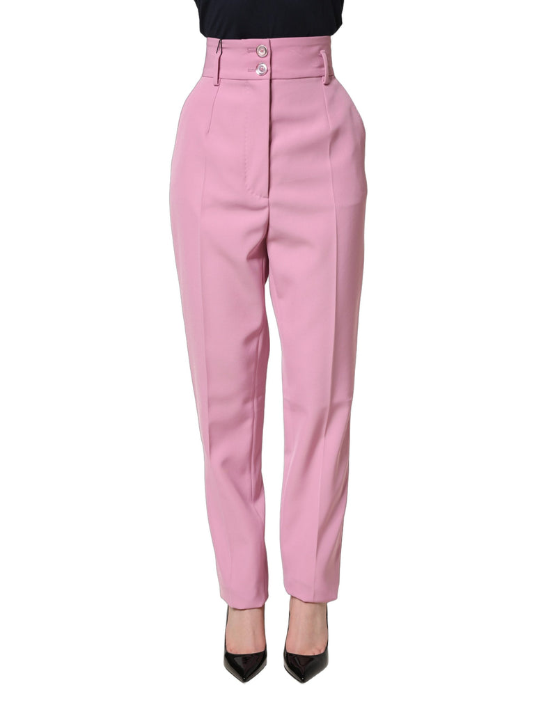 Pantaloni Dolce & Gabbana rosa in poliestere, a vita alta