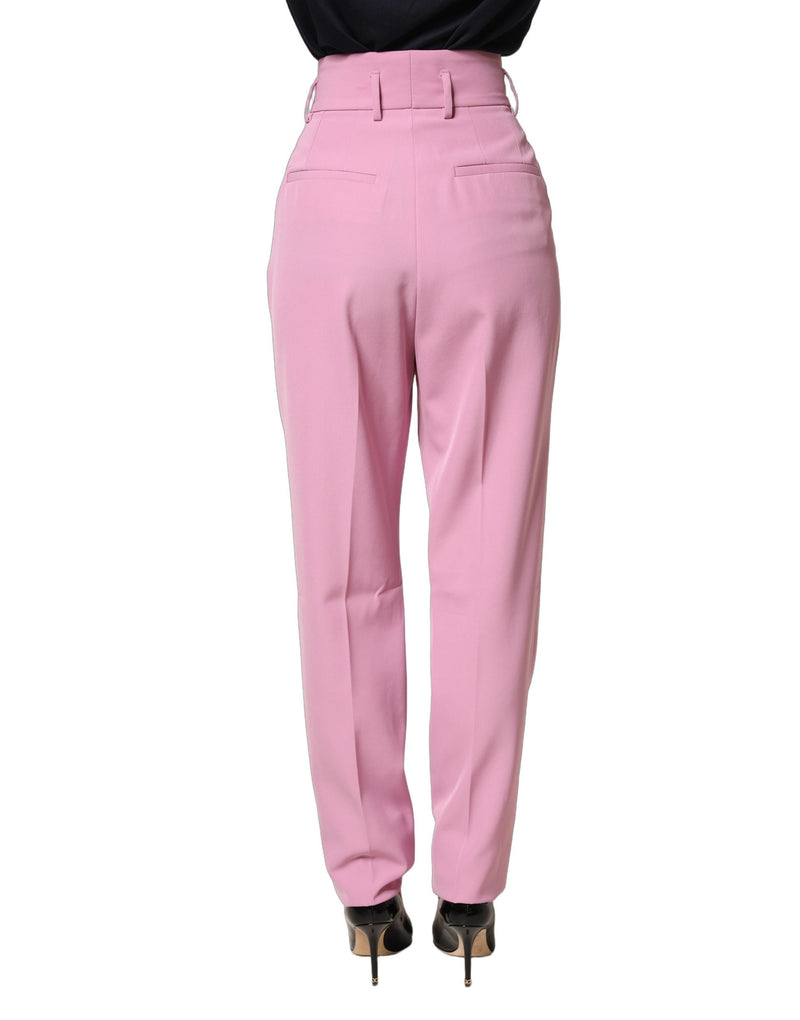 Pantaloni Dolce & Gabbana rosa in poliestere, a vita alta