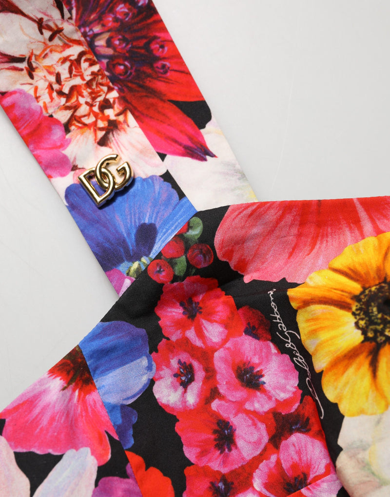 Top cropped bustiê Dolce & Gabbana com estampa floral multicolorida