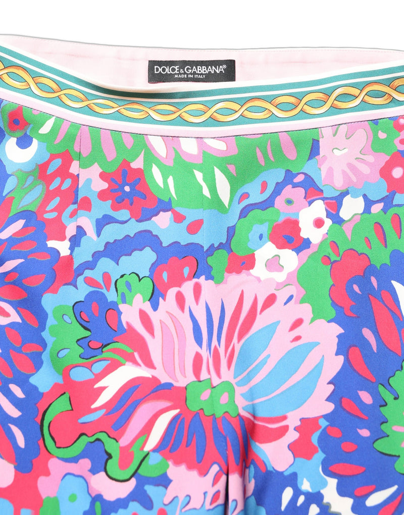 Calça legging Dolce & Gabbana de malha elástica com estampa floral multicolorida