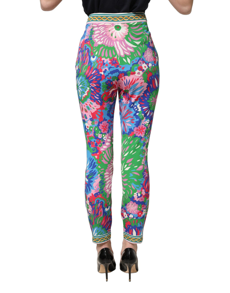 Calça legging Dolce & Gabbana de malha elástica com estampa floral multicolorida