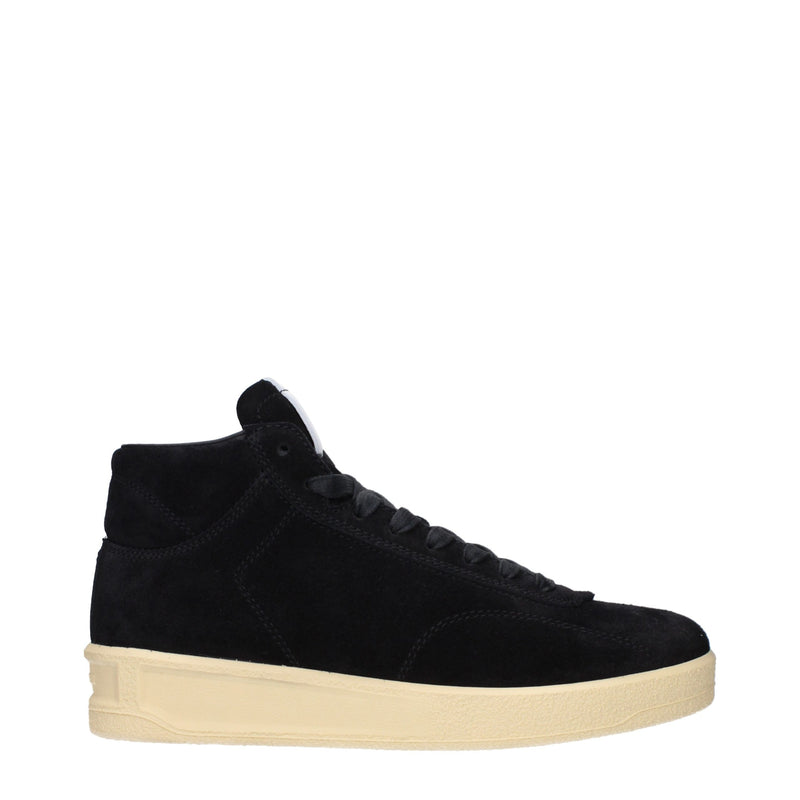 Jil Sander Black Leather High Top Sneakers