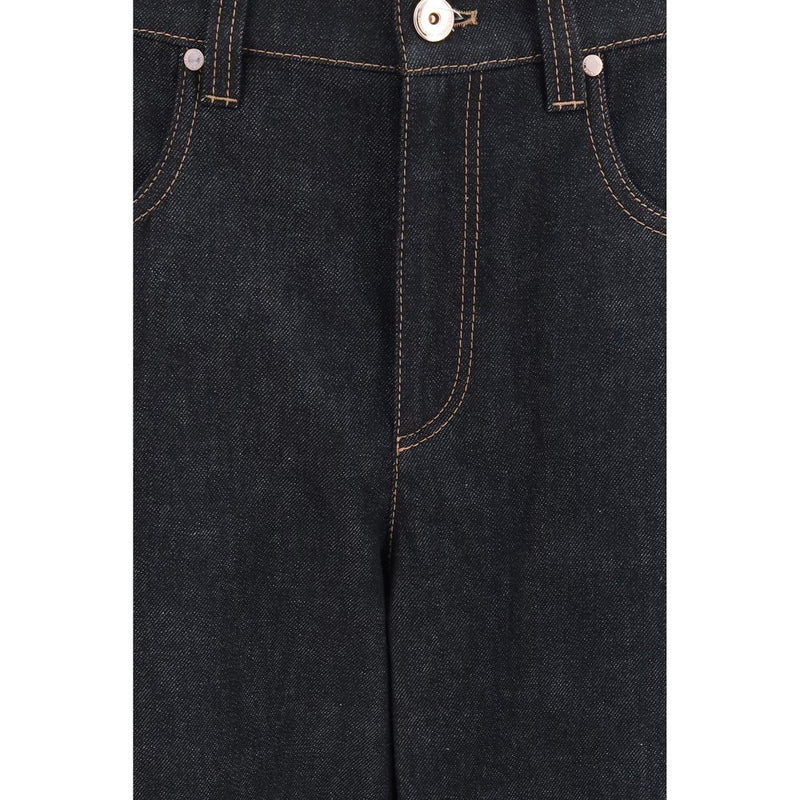 Brunello Cucinelli Blue Cotton Straight-Leg Jeans