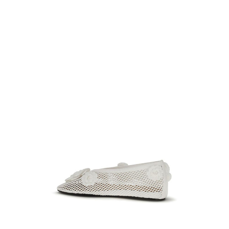 Ganni White Polyethylene Ballet Flats