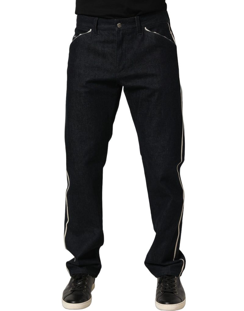Jean classique en denim de coton noir taille mi-haute pour homme Dolce & Gabbana