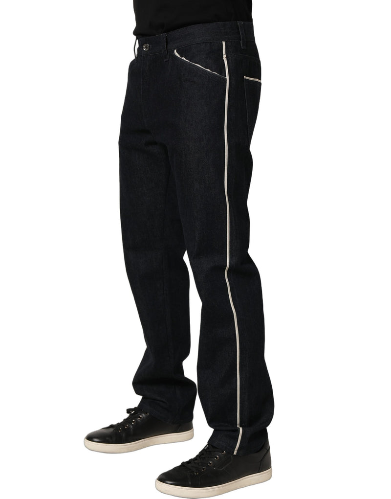 Jean classique en denim de coton noir taille mi-haute pour homme Dolce & Gabbana