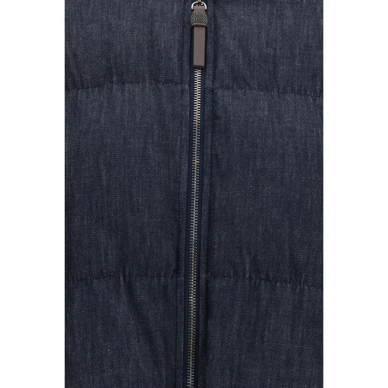 Brunello Cucinelli Blue Cotton Shell Jacket