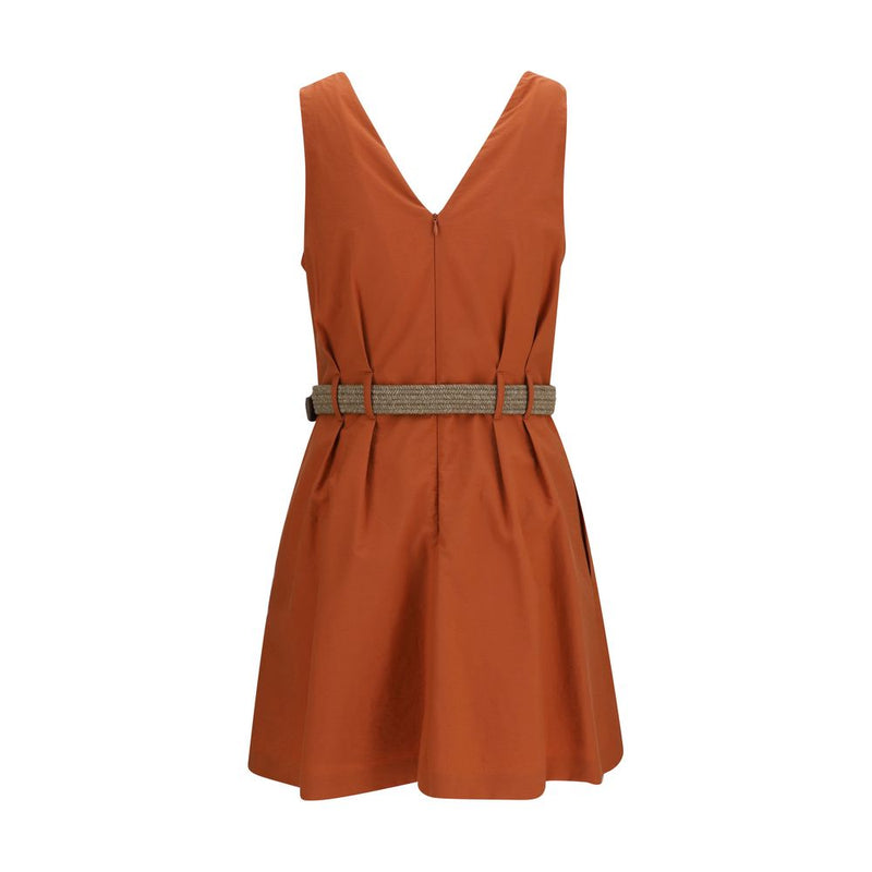 Brunello Cucinelli Orange Cotton Casual Dress