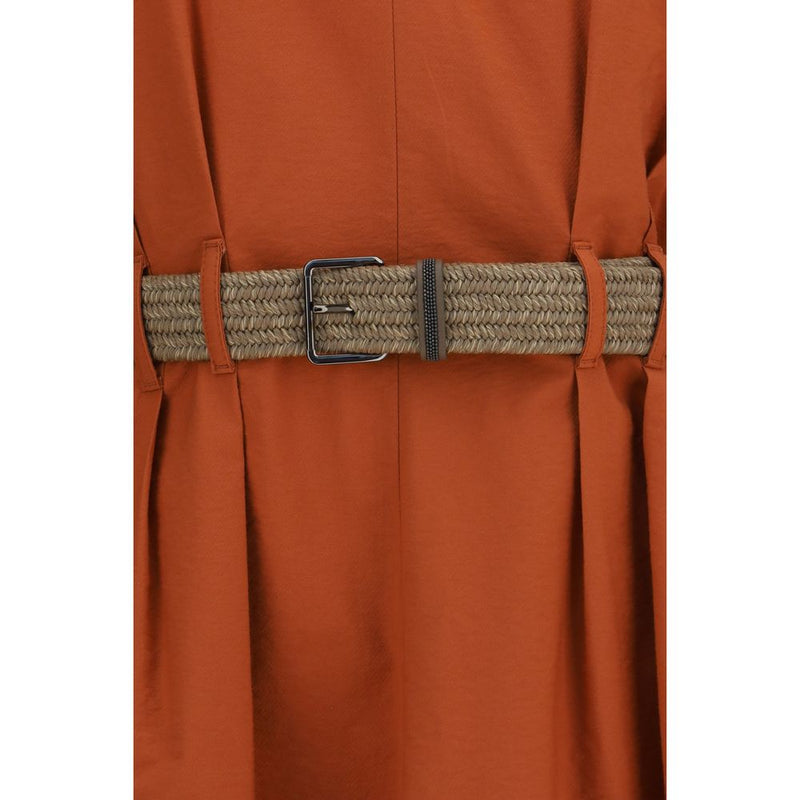 Brunello Cucinelli Orange Cotton Casual Dress