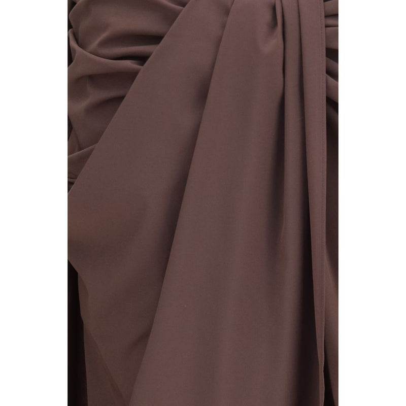 Jacquemus Brown Polyester Midi Skirt