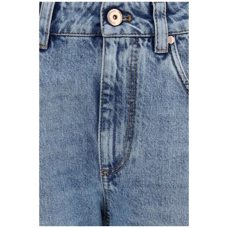 Brunello Cucinelli Blue Cotton Straight-Leg Jeans