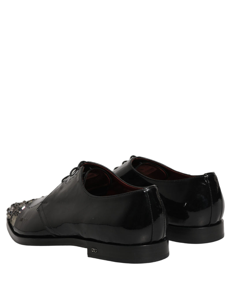 Scarpe derby formali eleganti nere con decorazioni Dolce & Gabbana