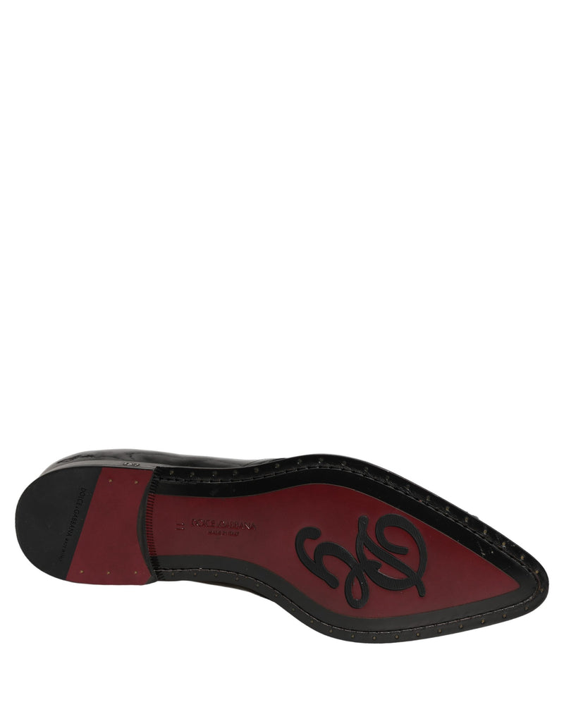 Scarpe derby formali eleganti nere con decorazioni Dolce & Gabbana