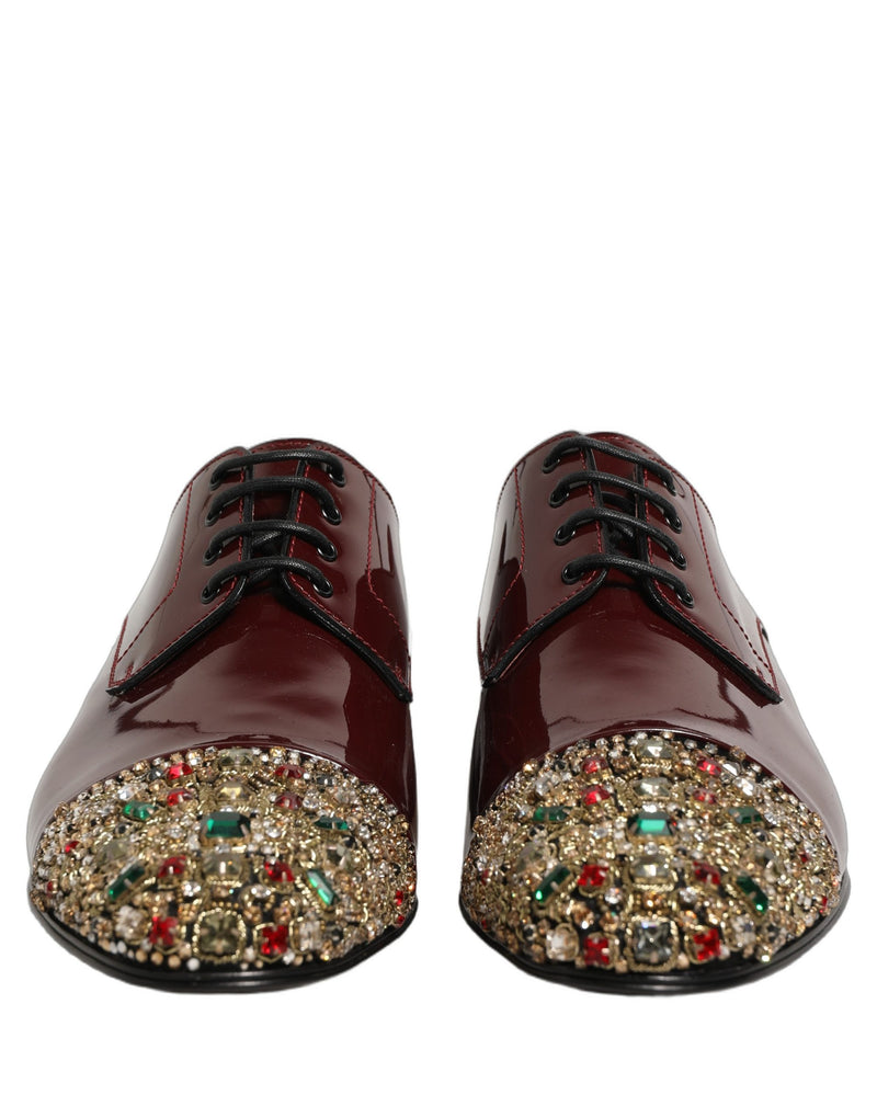 Zapatos formales Derby Dolce & Gabbana color granate con adornos
