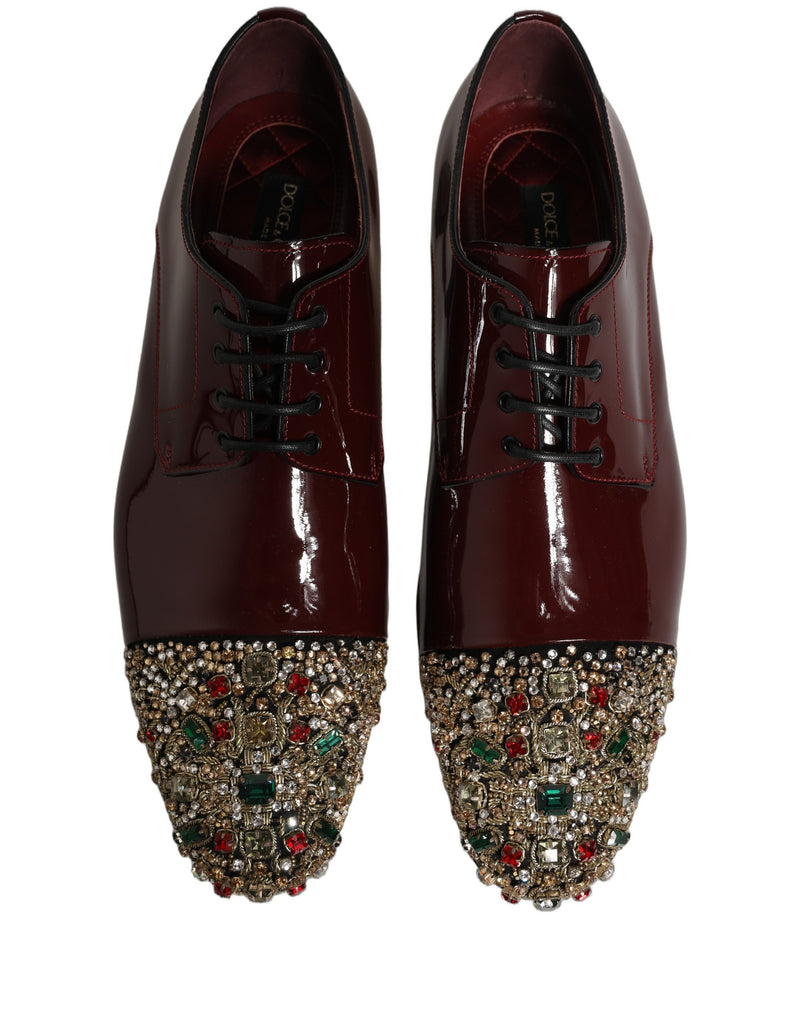 Zapatos formales Derby Dolce & Gabbana color granate con adornos