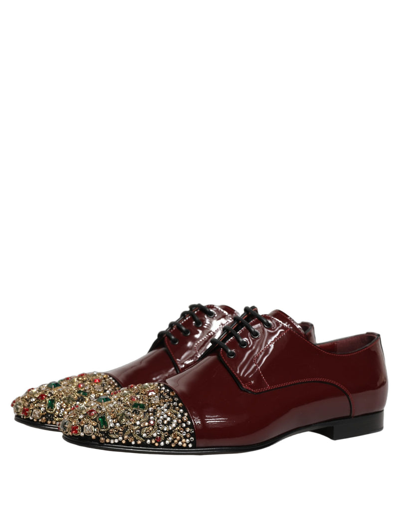 Zapatos formales Derby Dolce & Gabbana color granate con adornos