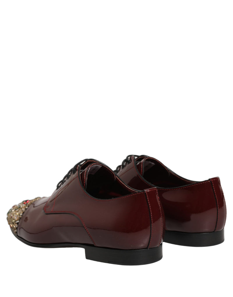 Zapatos formales Derby Dolce & Gabbana color granate con adornos