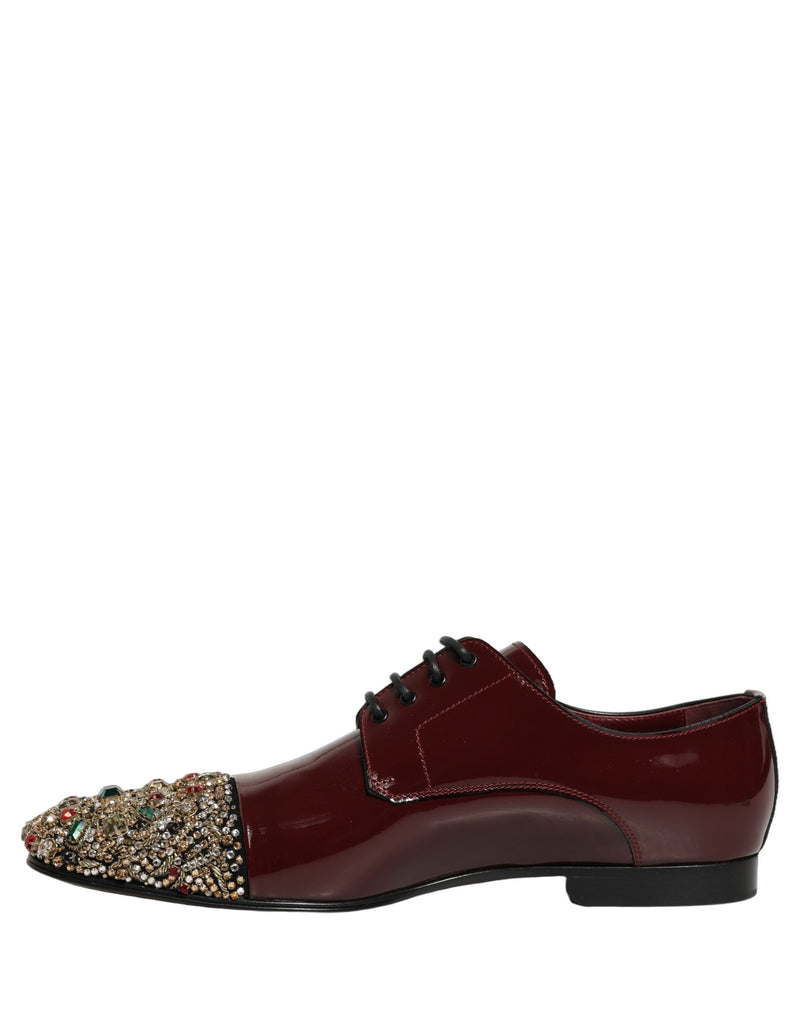 Zapatos formales Derby Dolce & Gabbana color granate con adornos