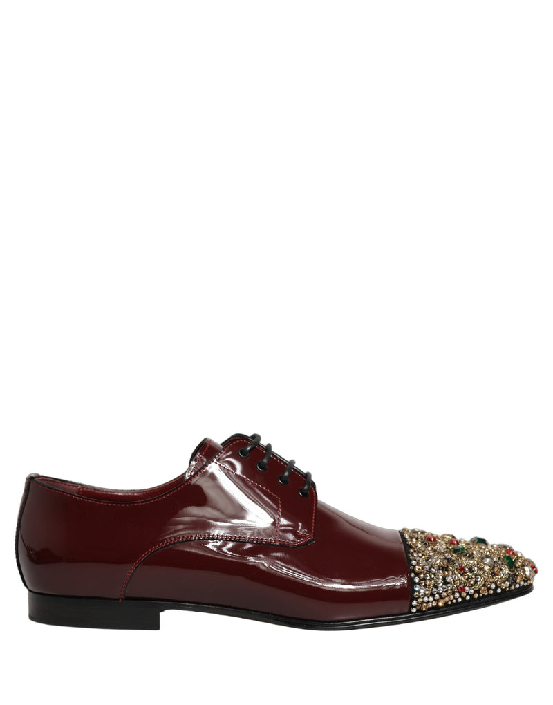 Zapatos formales Derby Dolce & Gabbana color granate con adornos