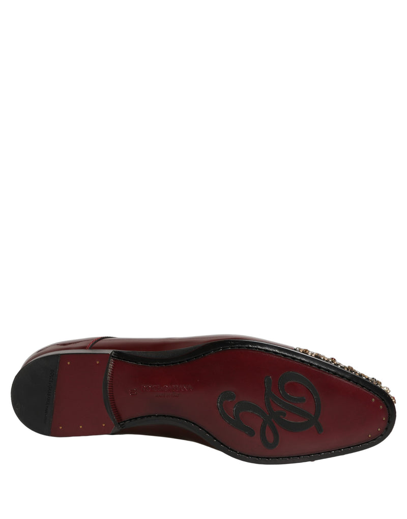 Zapatos formales Derby Dolce & Gabbana color granate con adornos