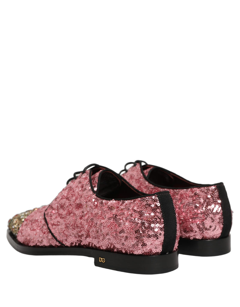 Zapatos Derby Dolce & Gabbana para hombre con lentejuelas rosas