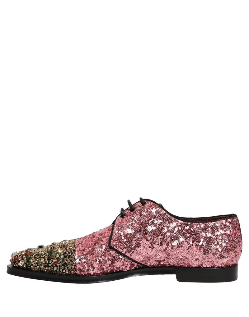 Zapatos Derby Dolce & Gabbana para hombre con lentejuelas rosas