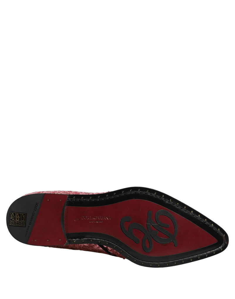 Zapatos Derby Dolce & Gabbana para hombre con lentejuelas rosas