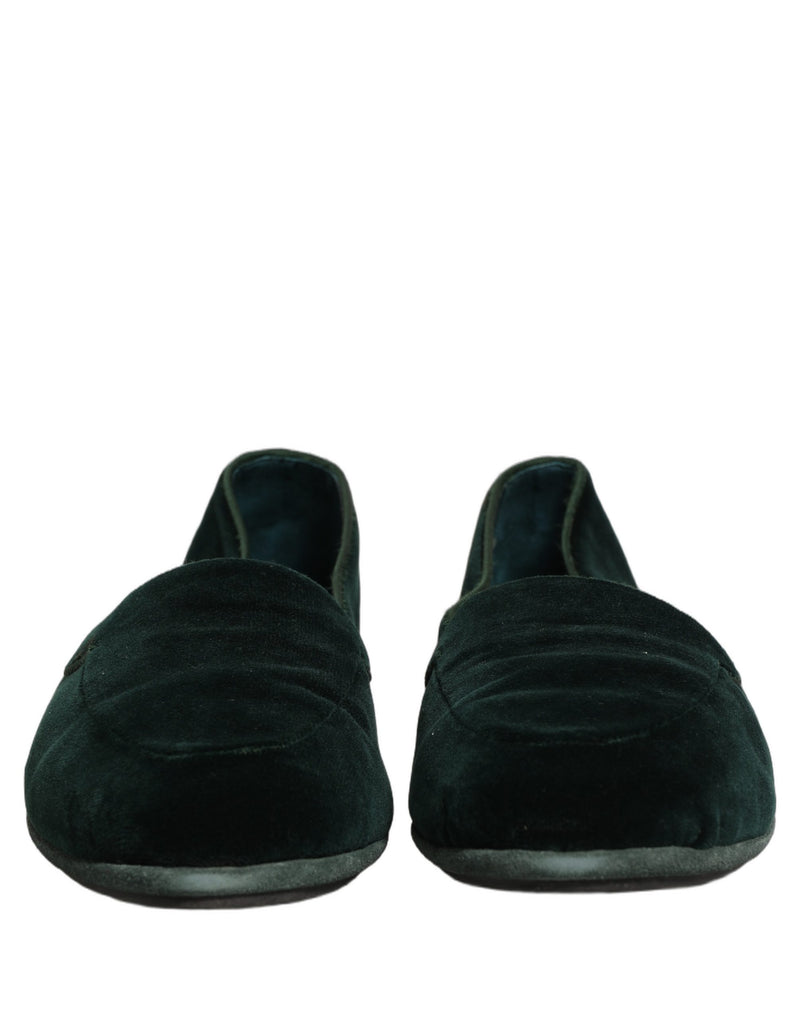 Mocassins plats à enfiler Dolce & Gabbana pour homme en velours vert