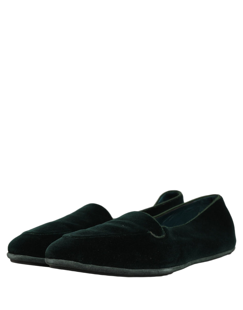 Mocassins plats à enfiler Dolce & Gabbana pour homme en velours vert